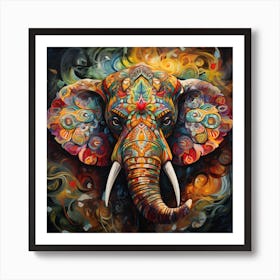 Elephant Series Artjuice By Csaba Fikker 045 Art Print