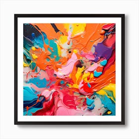 Spectrum Serenity: Abstract Painting Extravaganza Art Print