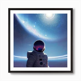 Astronaut In Space Art Print