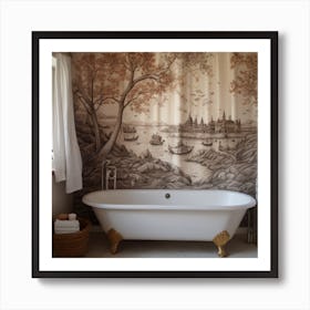 Bathroom Mural Art Print