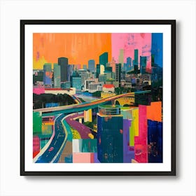 Abstract Travel Collection Seoul South Korea 7 Art Print