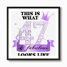 47 & Fabulous I Purple Lilac White Party Group Photo Outfit Art Print