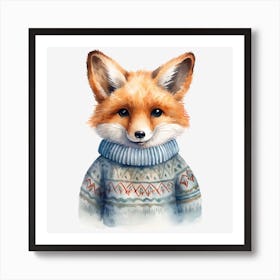 Fox In Sweater Art Print