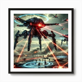 War Drones Tactical Air Support Iron Commonwealth Art Print