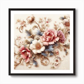 Floral Wallpaper 1 Art Print