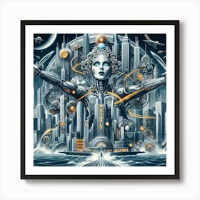 Futuristic Woman 1 Art Print