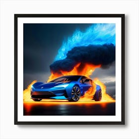 Tesla Concept Car Art Print