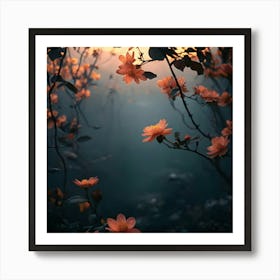 Sunset Flowers 1 Art Print