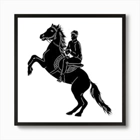 Horse Riding Silhouette Art Print