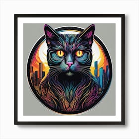 Cat In The City Art Print