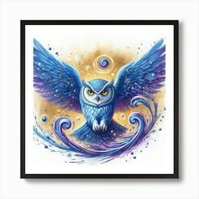 Blue Owl Art Print