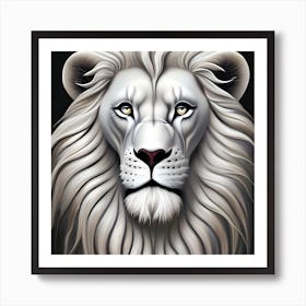 Pretty White Lion Art Print