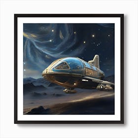 Spaceship In Space 1 Art Print