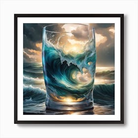 Ocean Waves In A Glass Art Print