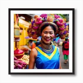 Thai Woman In Market Art Print