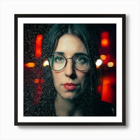 Firefly Dramatic, Dolly, Zoom, Effect, Eerie, Gloomy, Rainy, Night, Woman, Blurred, Focus, Sharpens, (8) Art Print