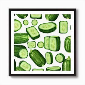 Cucumbers Seamless Pattern 1 Art Print