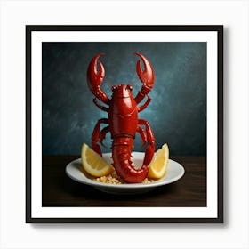 Lobster On A Plate Affiche