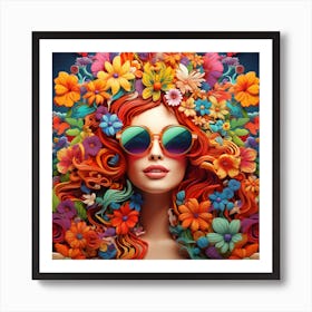 Maraclemente 3d 3d Hippie Woman Cartoonish Vibrant Colors Surro 0b69a5e0 9d0e 40b5 Ac3d 2fc9c2442ca8 Art Print
