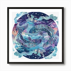 Pisces zodiac sign png Art Print