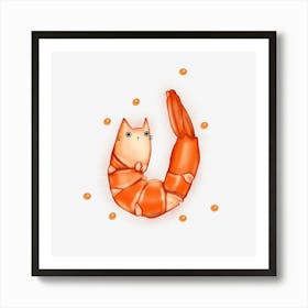 Shrimp Cat Art Print