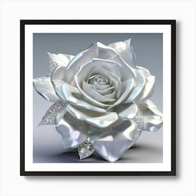 Silver Rose Art Print