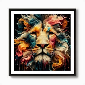 Lion Head Painting Affiche