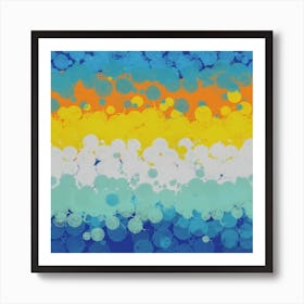 Blue, Yellow, And Orange Art Print