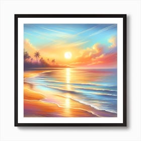 Sunset On The Beach 11 Art Print