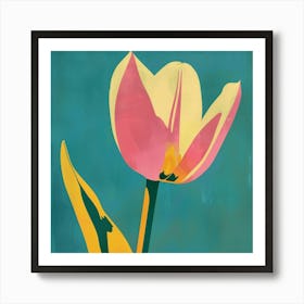 Tulip 1 Square Flower Illustration Art Print