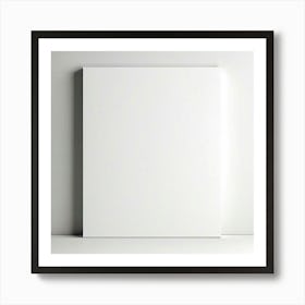 Mock Up Blank Canvas White Pristine Pure Wall Mounted Empty Unmarked Minimalist Space P (2) Art Print