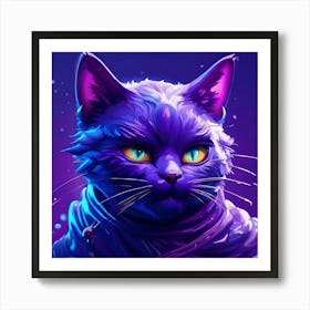 Cat With Blue Eyes 4 Art Print