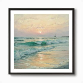 Sunset On The Beach Art Print