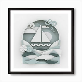 Sailboat In The Sea 2 Art Print