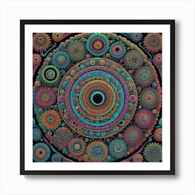 Psychedelic Circles Mandala Art Print