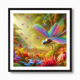 Dragonfly In The Jungle Art Print