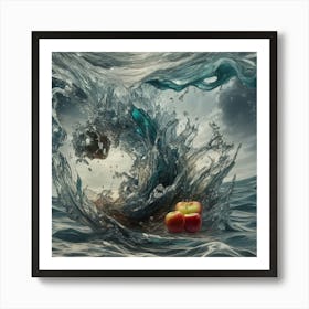 Apple In The Water Art Print