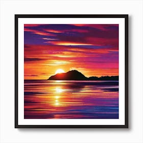 Sunset Over The Ocean 19 Art Print