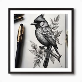 Bird Tatoo Art Print