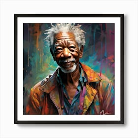 Morgan Freeman portrait - Hollywood Series 2024 Art Print