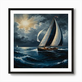 Sailboat On The Ocean Art Print