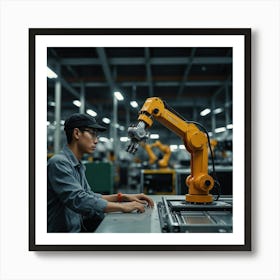 Asian Factory Worker Art Print