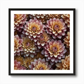 Blooming Dahlias Art Print