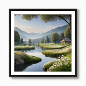 Lake In The Mountains Art Print