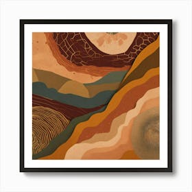 Abstract Earth Toned Print Designs (2) Art Print