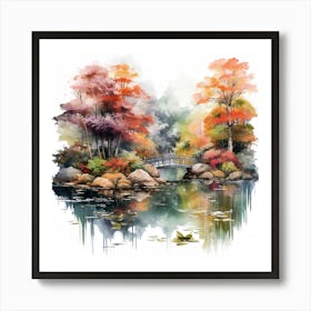 Autumn Bridge Art Print