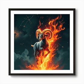 Ram Zodiac Sign 8 Art Print