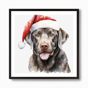 Santa Labrador 1 Art Print