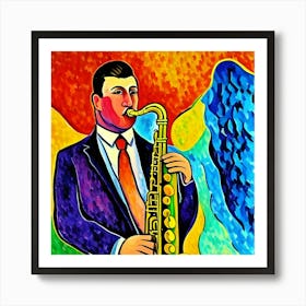 Saxophone Player Art Print