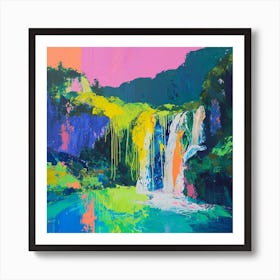 Colourful Abstract Plitvice Lakes National Park Croatia 5 Art Print